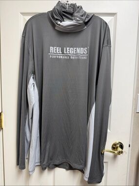 Reel Legends Long-Sleeve Performance top in Smoked Pearl/Microchip